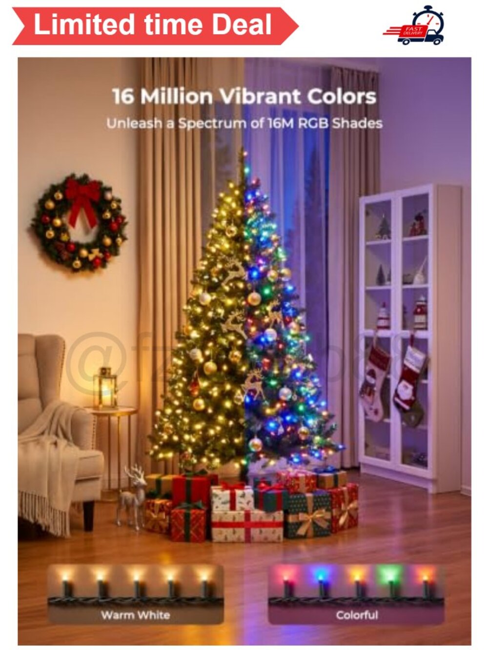 🎄 250 LED Smart Color Changing String Lights 82ft App Control - Picture 3 of 5